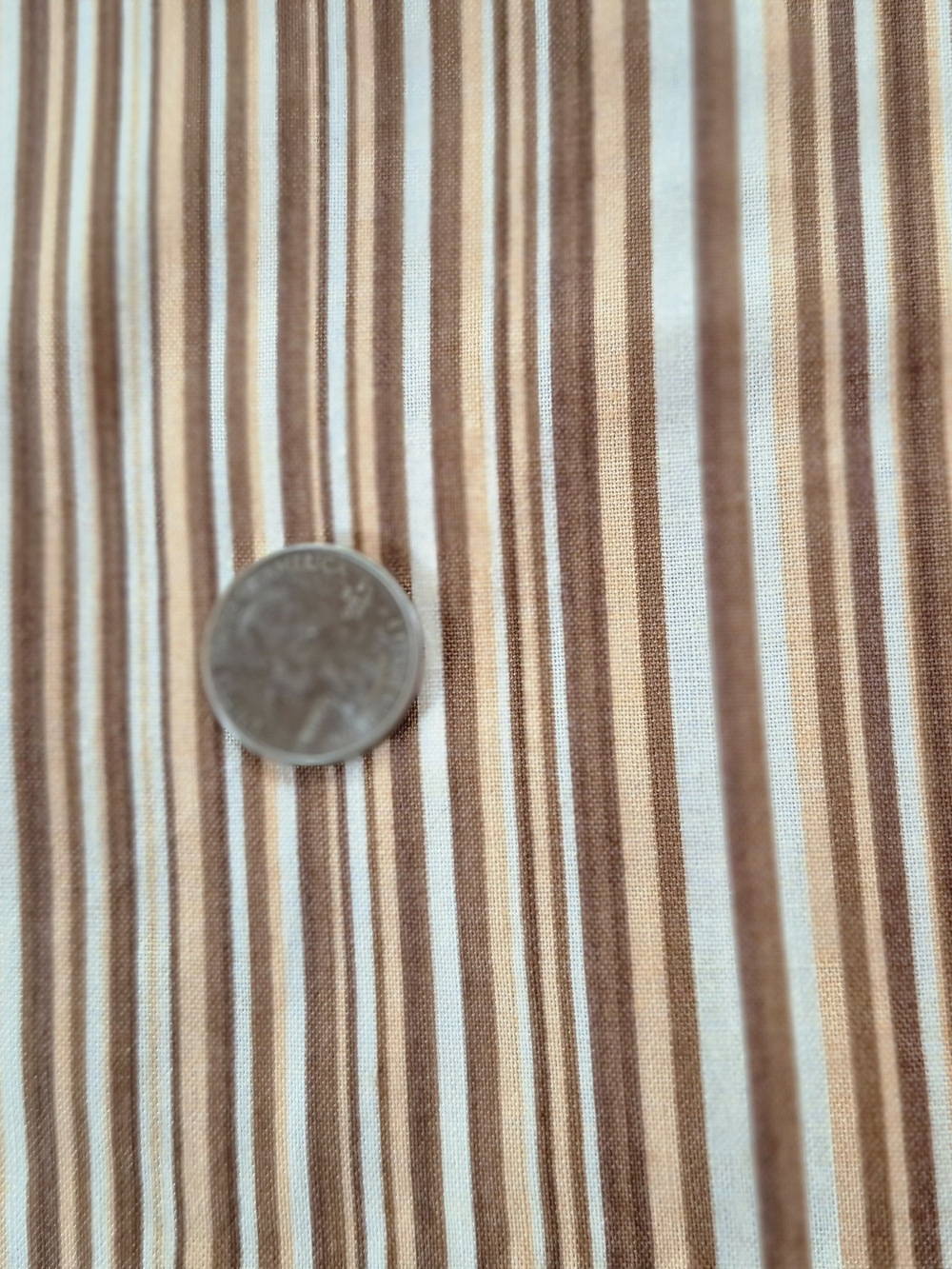 Stripes Shades of Brown Cotton Fabric 2 1/4 Yards Brother Sister Design Quilting